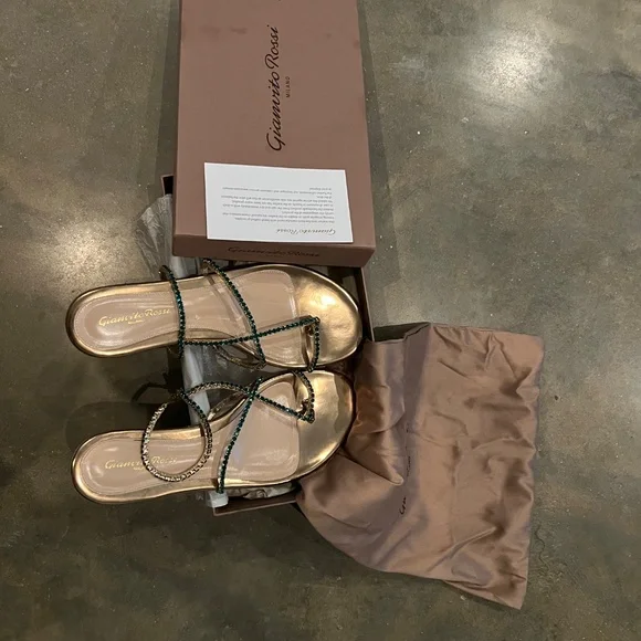 Gianvito Rossi Emerald Gemstone Strappy Sandal - Picture 6 of 8